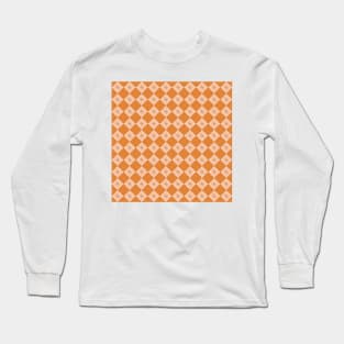 Moroccan Diamond Tiles, Blush and Burnt Orange Palette Long Sleeve T-Shirt